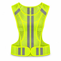 Gilet de sécurité réfléchissant léger à sangles latérales réglables en maille avec fermeture Velcro pour la course, le cyclisme et la marche en extérieur pour adultes