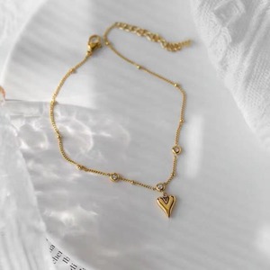 Chaîne de cheville en acier inoxydable plaqué or 18 carats en forme de cœur, série <span class=keywords><strong>Insen</strong></span>, pour femme, accessoire cadeau de fête original - Product Image 3