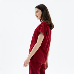 Uniformes de gommage confortables en Spandex à col en V légers et respirants - Product Image 4