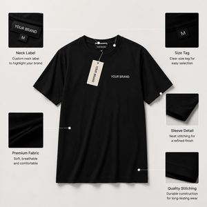 เสื้อยืดผู้ชายผ้าคอตตอนหนา 230 กรัม สไตล์เรโทร ลุคสตรีท ดีไซน์เรียบ สำหรับพิมพ์โลโก้ DIY สร้างแบรนด์ของคุณเอง - Product Image 5