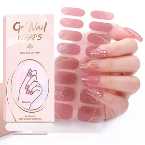 Gel Nail sticker fabbrica trasparente di lunga durata Semi-Cured strisce per unghie Kit popolare In giappone Gel Nail Nail con la luce UV