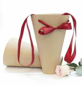 Bolsa de Papel Personalizada para Ramos de Flores con Asa de Listón, Bolsa de Regalo Floral para Floristas - Product Image 2
