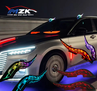 Nouvelle lumière LED RGB pour toit de voiture, en forme de corne de dragon, lampe d'avertissement clignotante dynamique, accessoires de modification extérieure pour spoiler de toit de voiture