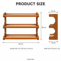 Étagère murale en bois à 3 niveaux, bois massif, laque brillante, panneaux latéraux courbés, gain de place pour salon, chambre à coucher