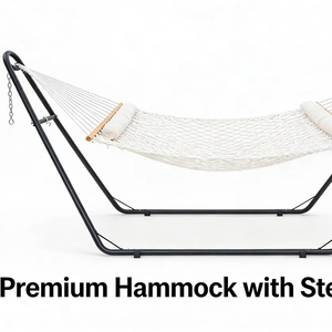 Universal <strong>Hammock</strong> Stand Only, Fits 9 to 14 <strong>Foot</strong> <strong>Hammocks</strong>, 600 Lbs Capacity, Double <strong>Hammock</strong> Stand for Outside (Glossy Jet Black) - Product Image 1