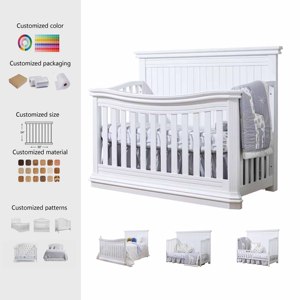 Cuna 4 en 1 Convertible en Cama Infantil, Cama de Día y Cama Matrimonial, Compatible con Muebles Infantiles Estándar, Cuna Convertible para Bebé - Product Image 1