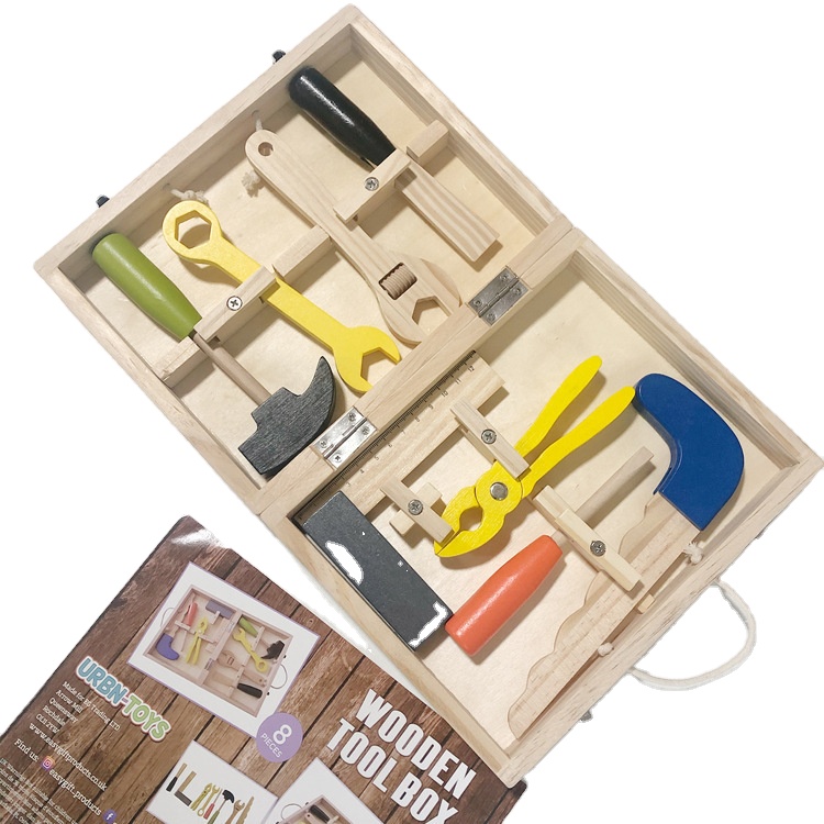 Набор детских деревянных инструментов, забавный детский ящик для инструментов, Обучающие строительные игрушки