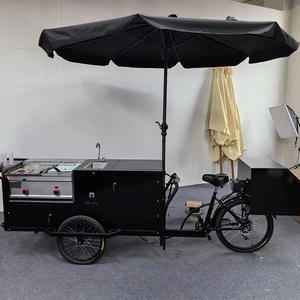 Four Teppan et friteuse équipement tout-en-un vélo alimentaire chariot à hot-dogs d'affaires mobile chariot à hamburger - Product Image 1