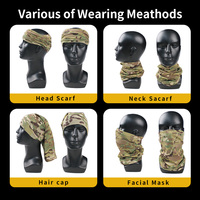 MC Camouflage pour masque facial tactique Masque d'équitation d'été en plein air Masque de protection solaire pour le cou Écharpe coupe-vent Foulard proche infrarouge