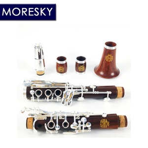 MORESKY Clarinette en bois de Mopane/Roes, accordage en Do, 18 clés, plaqué argent MC6812 - Product Image 1