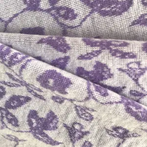 Tecido de malha jacquard estirável para pano, moda estilo Dubai, estampa floral de poliéster reciclado, spandex e máscara