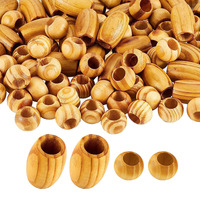 Perles d'espacement en bois perles rondes en bois perles tube avec trou pour la fabrication de bijoux cheveux bricolage artisanat décor à la main