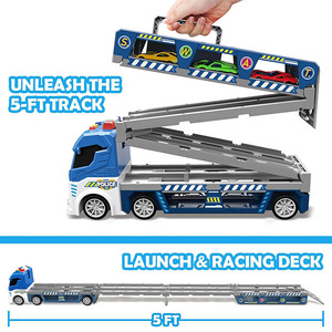 1:64 pieghevole catapulta auto portaoggetti eject ad alta velocità polizia macchina giocattolo lunghezza 1.30m vagone con suono di luce - Product Image 3