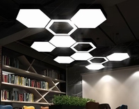 Lampe commerciale 100 mm de large LED Lumière de plafond Lumière LED de bureau Garage Lampe hexagonale LED Barre lumineuse LED