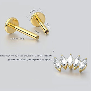 <span class=keywords><strong>Piercing</strong></span> de <span class=keywords><strong>Titanio</strong></span> <span class=keywords><strong>G23</strong></span> ASTM-F136 <span class=keywords><strong>para</strong></span> el Cuerpo, 16G, Parte Trasera Plana, Roscado Internamente, <span class=keywords><strong>para</strong></span> Labio, Hélix, Cartílago, Oreja, Labret - Product Image 3