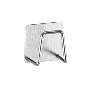 Stainless Steel Kitchen Hook Rack Adhesive No Drill Multi Function Storage For Utensils Sink Organizer Minimalist Design - Product Image 5