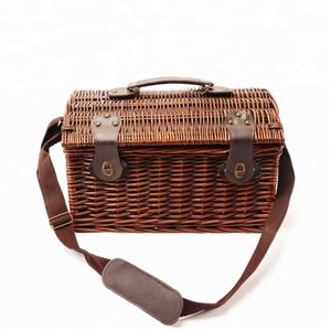Hecho <span class=keywords><strong>a</strong></span> mano personalizado Willow comida familia <span class=keywords><strong>cesta</strong></span> de Picnic para vino - Product Image 1