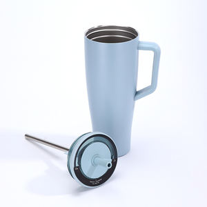 2025 nuevo vaso térmico precio de <span class=keywords><strong>compra</strong></span> a granel Acero inoxidable 18 8 tapa de paja aislada sin BPA 40oz vaso de taza de coche con mango lateral - Product Image 3
