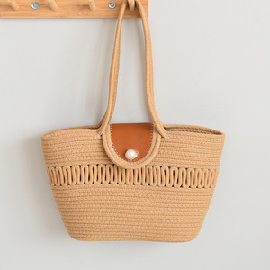 Sac en coton tricoté sur mesure à bandoulière, nouveau style, sac tricoté, sac tricoté pour les vacances, sac de plage, sac à bandoulière pour femme - Product Image 2