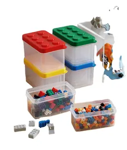 Crianças Toy Armazenamento Pequenas Partículas Lego Organizando Box Plástico Peças de Construção De Armazenamento 3 peças Set Box