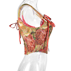 Mignon Double Petit Gilet Poitrine <span class=keywords><strong>Top</strong></span> Papillon Bandoulière Corset <span class=keywords><strong>Noeud</strong></span> Encre Chrysanthème Fishbone Corset Taille <span class=keywords><strong>Bustier</strong></span> <span class=keywords><strong>Top</strong></span> - Product Image 5