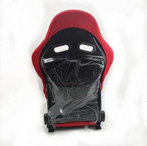 التدرج قابل للتعديل النسيج الأحمر ألياف الكربون سباق مقاعد السعر المنخفض ماكس جودة سيارة الألياف الزجاجية مقعد مع منزلق مزدوج - Product Image 4