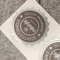 Étiquettes personnalisées en argent gaufré pour bougies parfumées - Autocollants 3D pour emballages de parfums d'intérieur de luxe