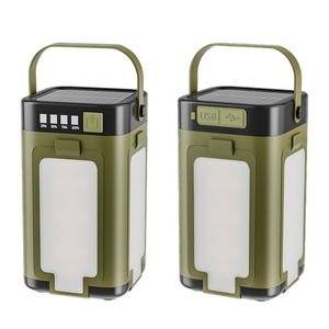 Lampe solaire portable de camping avec fonction de batterie externe et <span class=keywords><strong>crochet</strong></span> pour la randonnée en extérieur et l'éclairage d'urgence en camping - Product Image 1
