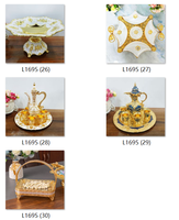 Ensemble de table à café et à thé décoratif en métal, style éthiopien et moyen-oriental, table à café de luxe, ornement en métal de style européen pour la maison