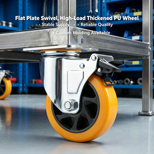 FloorSafe Premium Soft Rubber/Polyurethane/Nylon Iron Steel Furniture Wheels <b>Swivel</b> Dual Locking Brakes Cribs <b>Tables</b> Cabinets - Product Image 2