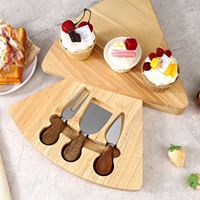 Planche à fromage rectangulaire en bois d'hévéa, ensemble de planches à découper pliantes, couteaux à fromage, passe au lave-vaisselle, plateau à apéritifs multifonctionnel