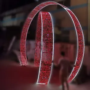 waterproof ip65 outdoor use new year Christmas 3D LED motif light arch figure holiday shopping mall decoration