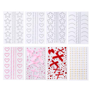 Ins Glitter Face Stickers avec Résine Diamant et Perle Organza Arc Sourcils Lèvres Strass Colle-On Technique Visage Accessoires - Product Image 5