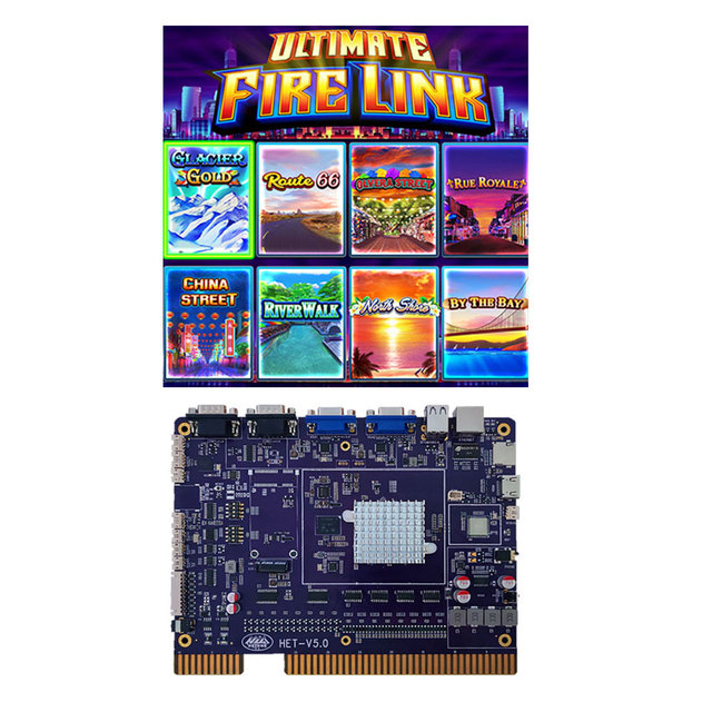 HET Manufacturer 8 in 1 Multi Games Ultimate Fire Link Arcade Skill Game Machine PCB Board With Preview Function