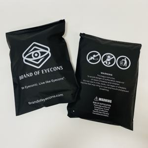 Shopify Black Custom Logo Zipper <b>Bags</b> Suffocation Warning Text Printed Waterproof Fashion Clothing <b>Packaging</b> <b>Bags</b> for Jeans - Product Image 1