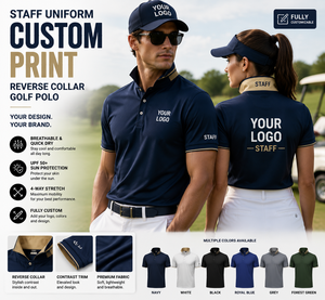 Chemise polo de golf respirante à manches courtes pour hommes, uniforme de personnel de haute qualité, impression personnalisée, col inversé - Product Image 6