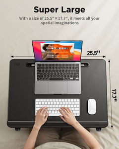 <span class=keywords><strong>Mesa</strong></span> <span class=keywords><strong>de</strong></span> cama portátil <span class=keywords><strong>de</strong></span> cuero <span class=keywords><strong>de</strong></span> varias posiciones <span class=keywords><strong>con</strong></span> altura ajustable y soporte <span class=keywords><strong>de</strong></span> libros plegable para leer y estudiar - Product Image 3