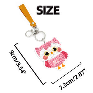 Kits <span class=keywords><strong>de</strong></span> <span class=keywords><strong>peinture</strong></span> artistique diamantée faits à la main DIY 3D hiboux porte-clés jouet pâte créative cadeau pour enfants et filles autres jouets éducatifs - Product Image 4