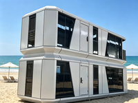 Maison capsule spatiale ignifuge à double étage, maison préfabriquée à 2 niveaux, sûre et durable, pour usage commercial