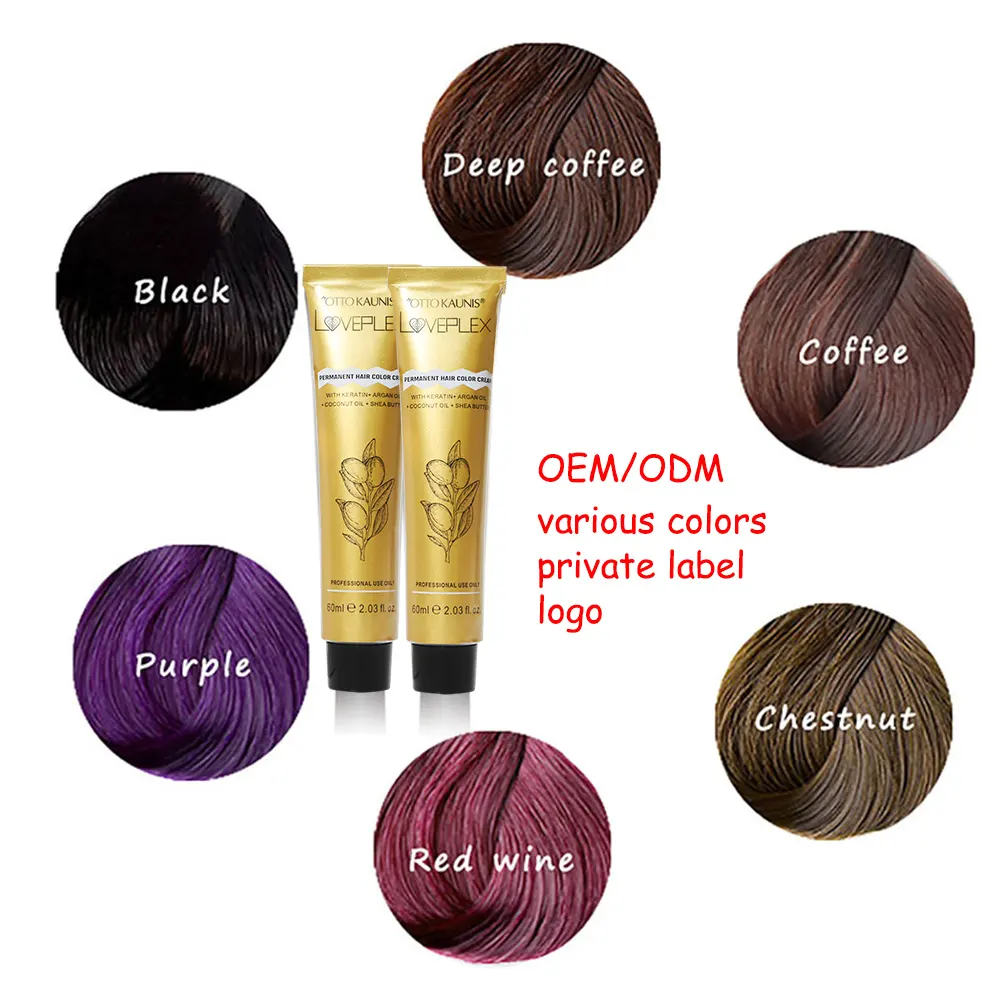 permanent hair color cream ammonia free professional salon chestnut brown red hair dye