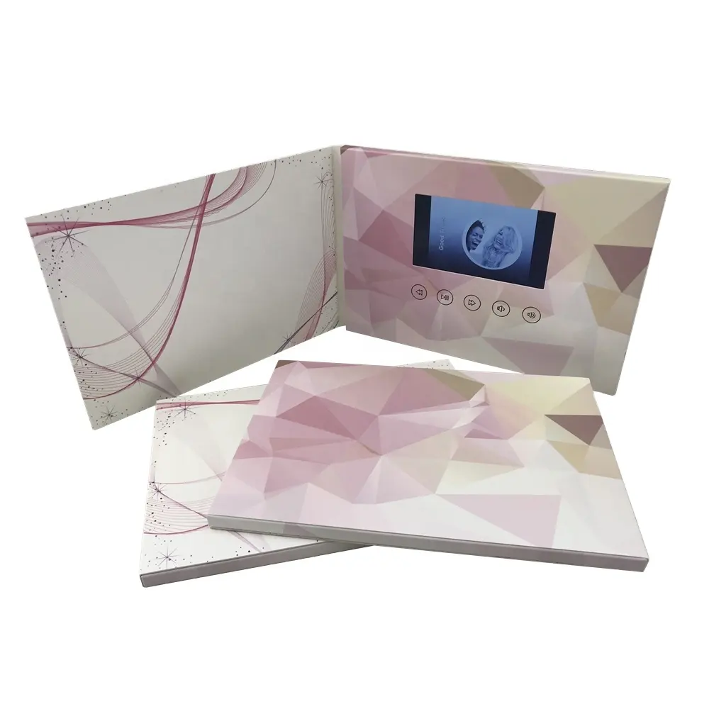 Özelleştirilmiş Video broşürü/LCD tebrik kartları beyaz boş baskı
