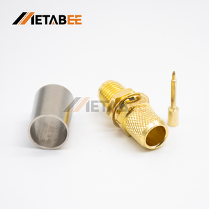 Conector coaxial de 50 ohmios RP SMA Jack, latón de crimpado recto chapado en oro para alimentadores de antena RG8 - Product Image 3