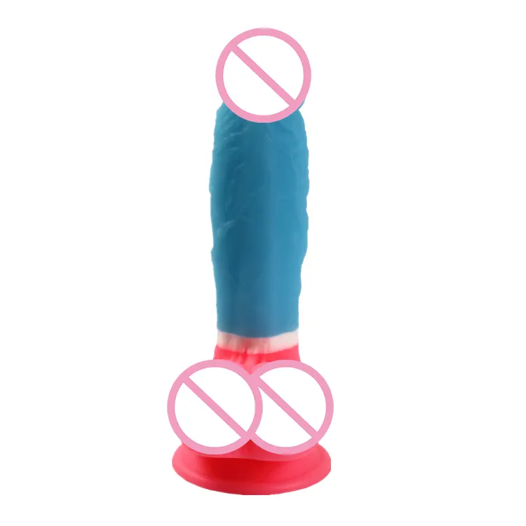 Nuevo modelo personalizado juguete del sexo para las mujeres vibrador de silicona elástica consolador resplandor en la oscuridad
