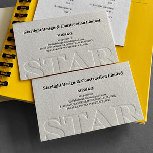 अनुकूलित लक्जरी कपास बनावट व्यवसाय कार्ड शादी निमंत्रण पत्र प्रेस रंग मुद्रण धन्यवाद और गहने सम्मिलित कार्ड - Product Image 6