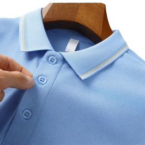 Polo pour homme avec logo personnalisé, 100% coton tricoté, manches courtes, anti-rides, vêtements d'entraînement de golf - Product Image 3