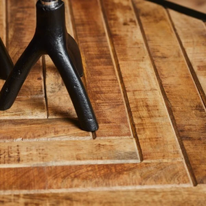 Mesa de centro de madera maciza con 4 cajones de almacenamiento, mesa de centro cuadrada con acabado natural para sala de estar, muebles rústicos y modernos para el hogar - Product Image 6