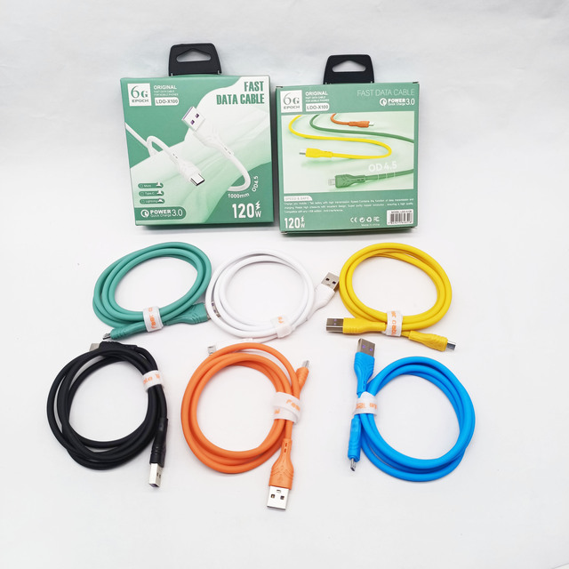 CX100 Silicone Data Cable 3A Liquid Silicone Original Mobile Phone Fast Charging Data Cable for Xiaomi Turbo
