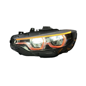 Phare LED SJC pour <span class=keywords><strong>BMW</strong></span> M4 F32 F36 F82 F83 M3 F80 2013-2019, style IKON, version V2, blanc, jaune, rouge, feux de jour, éclairage avant - Product Image 6