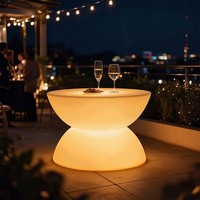 Table basse LED pour terrasse extérieure, 16 couleurs changeantes, étanche IP65, table d'appoint lumineuse pour patios, hôtels, bars, événements en plein air