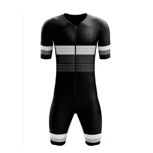fietsen plain black jersey Suppliers-2021 Nieuwe Ontwerp Fiets Kleding Pak Ademend Snel Droog Zweet-Wicking Triathlon Tri Pak Zwarte Plaid Bodysuit Wielertrui